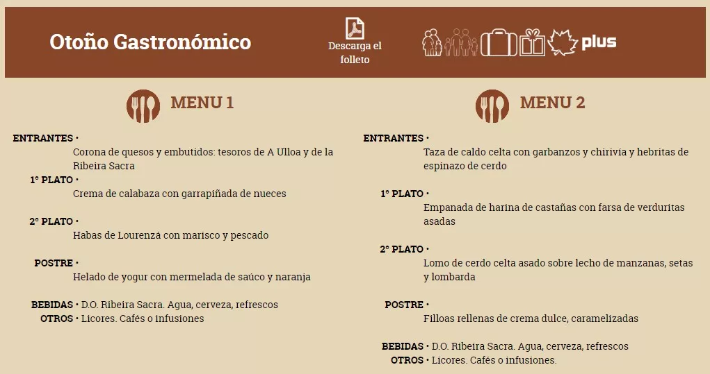 Menú Outono Gastronómico