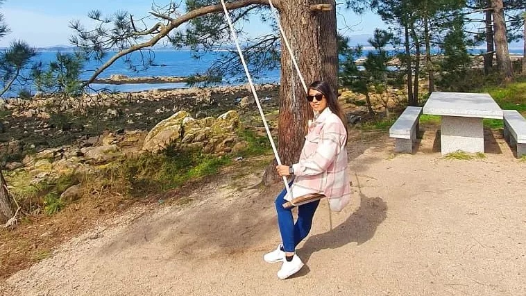 Columpio de Playa Suarosas en Cambados, Pontevedra